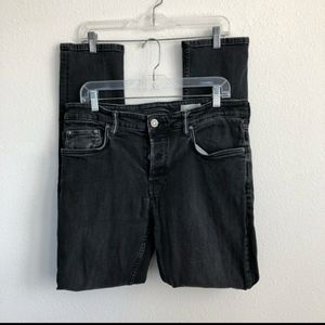 All Saints Cigarette Washed Black Stretch Jeans 34